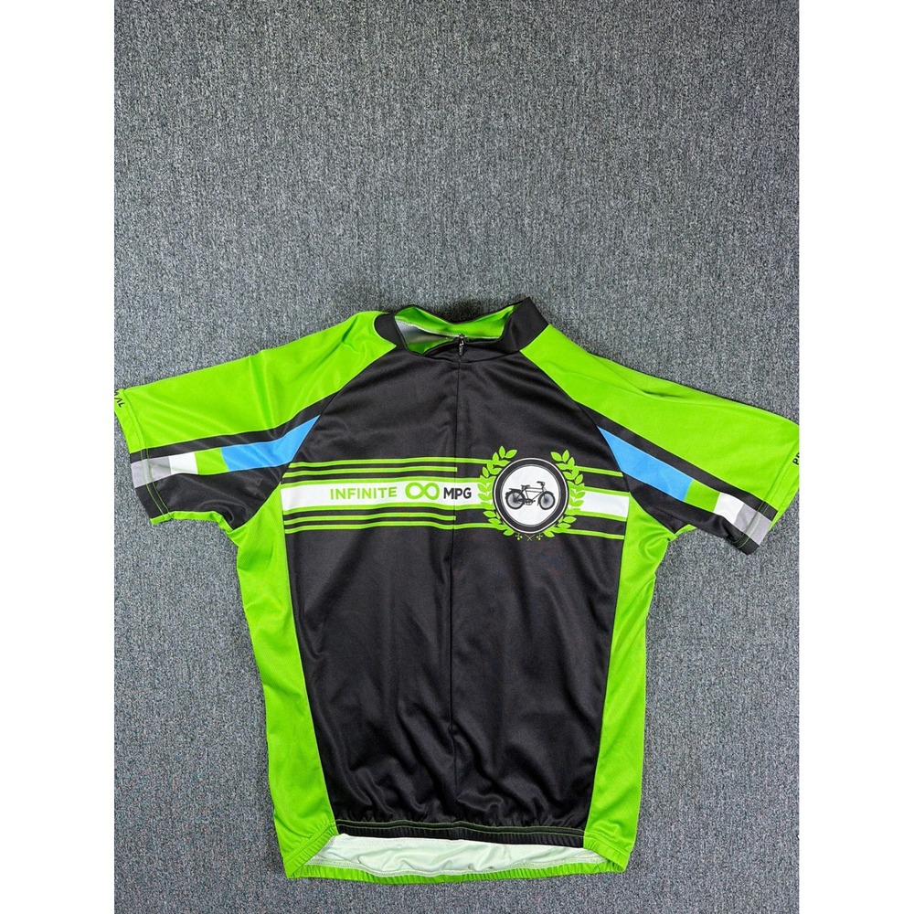 Primal Wear Mens Infinite MPG Cycling Jersey Green Black Short Sleeve Large
